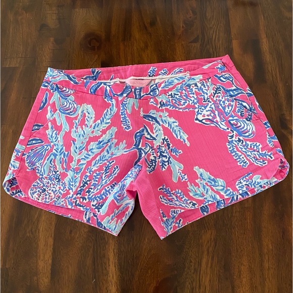 Lilly Pulitzer Capri Pink Samba Pink Blue Coral Short - Picture 2 of 8